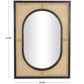 Brown Rattan Wall Mirror with Black Accent Frames, 30" x 2" x 42"