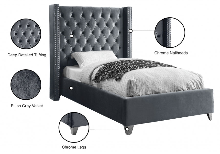 Nedia Twin Velvet Bed