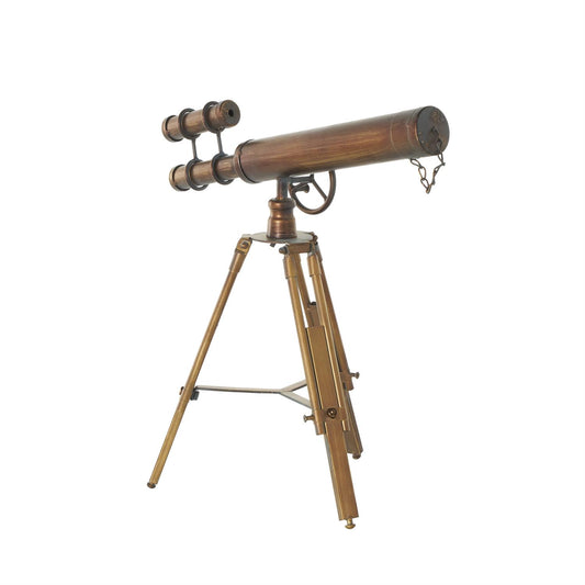 Brass Metal Telescope Telescope, 17" x 11" x 18"