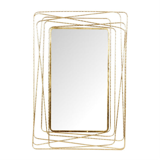 Gold Metal Wall Mirror with Thin Metal Rectangle Frame, 31" x 1" x 47"