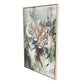 22271 Multi Colored Canvas Tiger Shaded Living Room Framed Wall Art with Green Accents, 33" x 2" x 49"