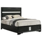 063602 Adnarim 54-inch Upholstered Twin Panel Bed Black