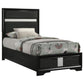 063602 Adnarim 54-inch Upholstered Twin Panel Bed Black