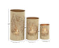 73222 Gold Metal Leaf Decorative Candle Lantern, Set of 3 6", 9", 12"H