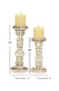 14642 Silver Metal Handmade Turned Style Pillar Candle Holder, Set of 2 9", 12"H