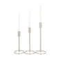 78972 Silver Aluminum Metal Tapered Candle Holder with Ring Bases, Set of 3 14", 12", 10"H