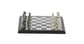 Black Aluminum Metal Chess Game Set with Black and Silver Pieces, 12" x 12" x 1"