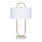 64692 CosmoLiving by Cosmopolitan White Metal Paper Clip Accent Lamp with Marble Base, 12" x 12" x 20"