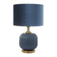 66692 Blue Fabric Table Lamp with Drum Shade, 13" x 13" x 20"