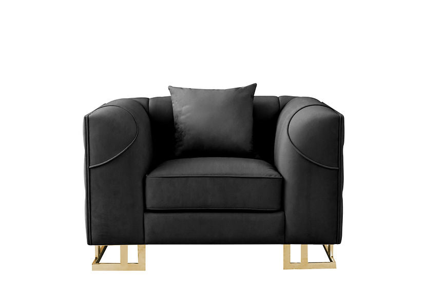 209S Designer Sofa and Loveseat (Black)