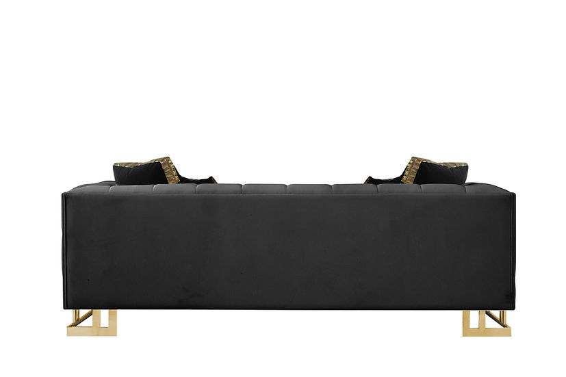 209S Designer Sofa and Loveseat (Black)