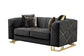 209S Designer Sofa and Loveseat (Black)