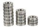 33243 Silver Metal Handmade Pillar Candle Holder with Studs, Set of 3 4", 11", 7"H