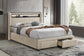 055064 Nosidam Upholstered LED Twin Storage Platform Bed Cream