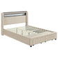 055064 Nosidam Upholstered LED Twin Storage Platform Bed Cream