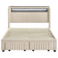 055064 Nosidam Upholstered LED Twin Storage Platform Bed Cream