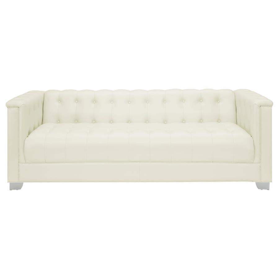 Onaivahc 3-piece Upholstered Track Arm Sofa Set Pearl White Success