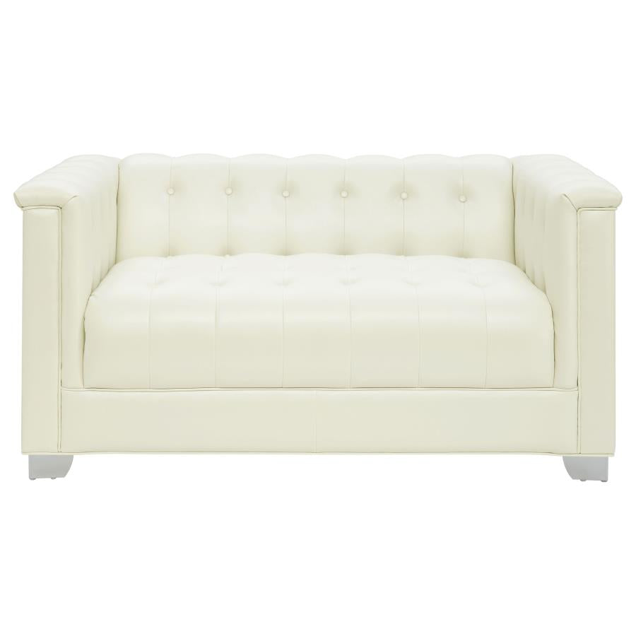 Onaivahc 3-piece Upholstered Track Arm Sofa Set Pearl White Success