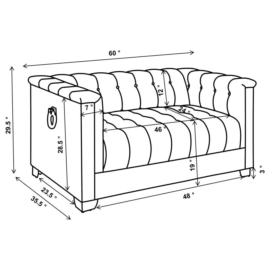 Onaivahc 3-piece Upholstered Track Arm Sofa Set Pearl White Success