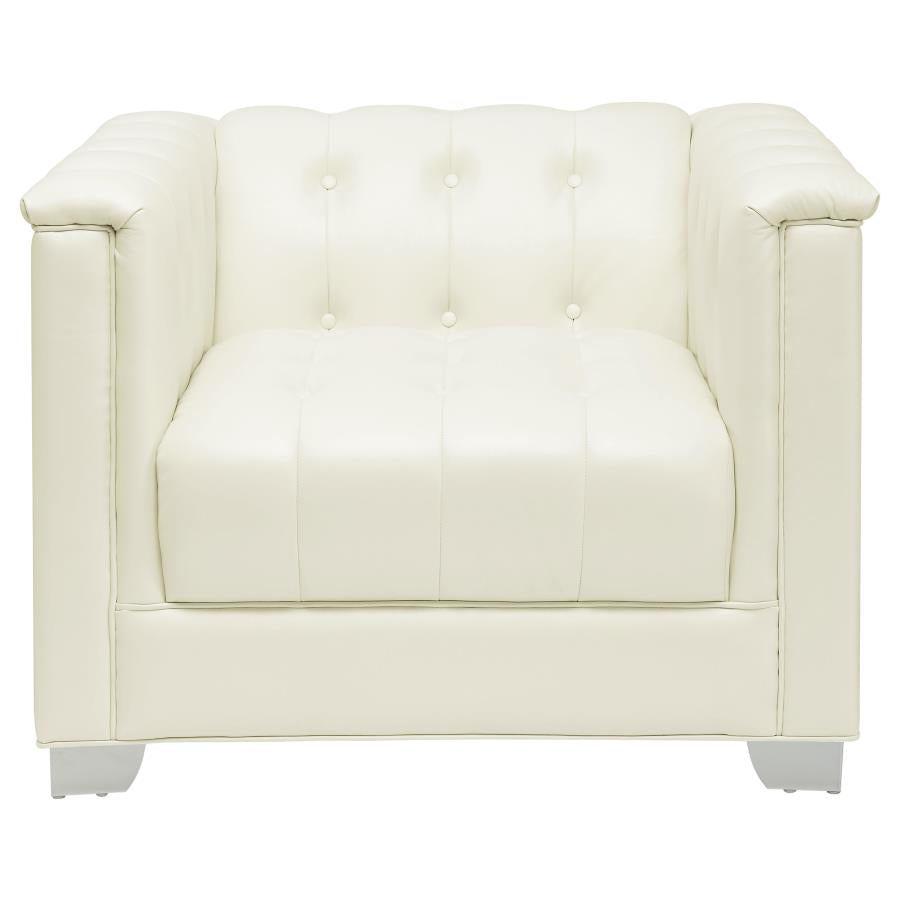 Onaivahc 3-piece Upholstered Track Arm Sofa Set Pearl White Success