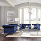 Rekelb 3-piece Upholstered Tuxedo Arm Tufted Sofa Set Blue Success