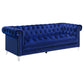 Rekelb 3-piece Upholstered Tuxedo Arm Tufted Sofa Set Blue Success