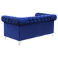 Rekelb 3-piece Upholstered Tuxedo Arm Tufted Sofa Set Blue Success