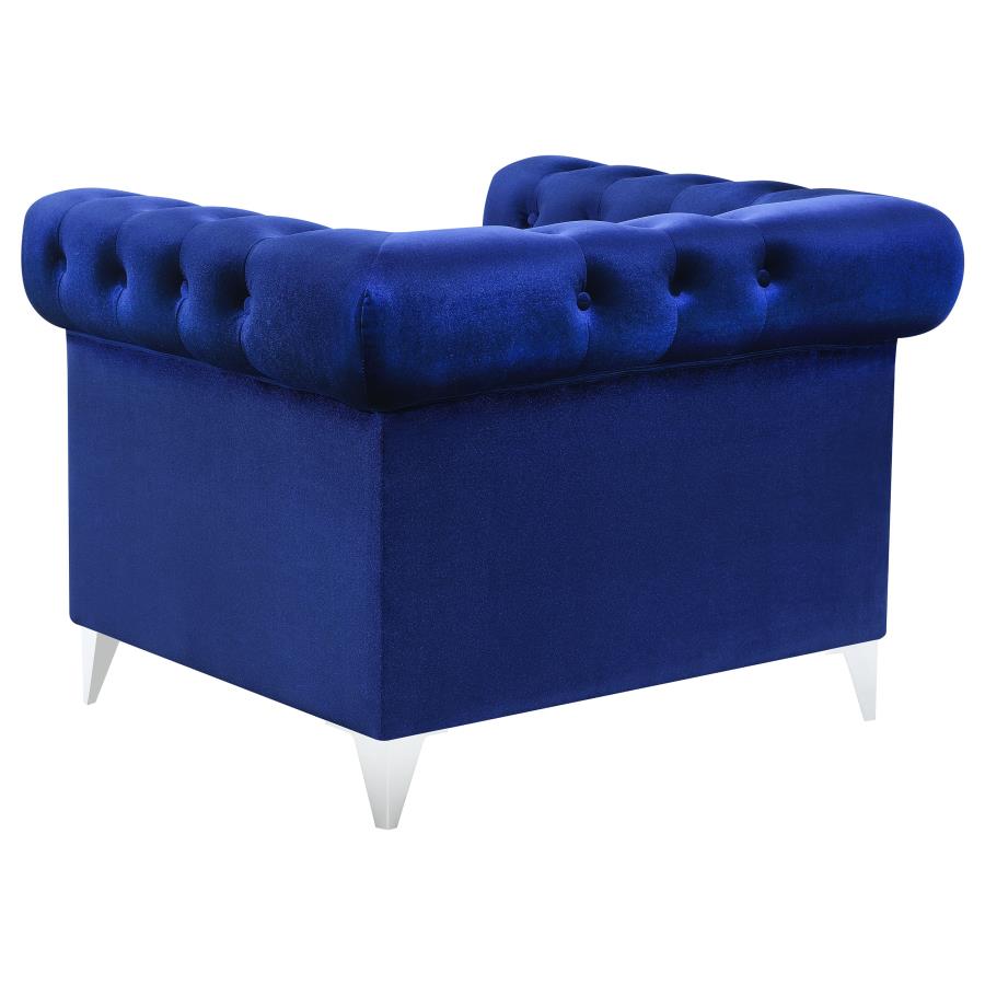 Rekelb 3-piece Upholstered Tuxedo Arm Tufted Sofa Set Blue Success