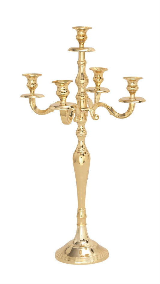 Gold Aluminum Metal Candelabra, 14" x 14" x 25"