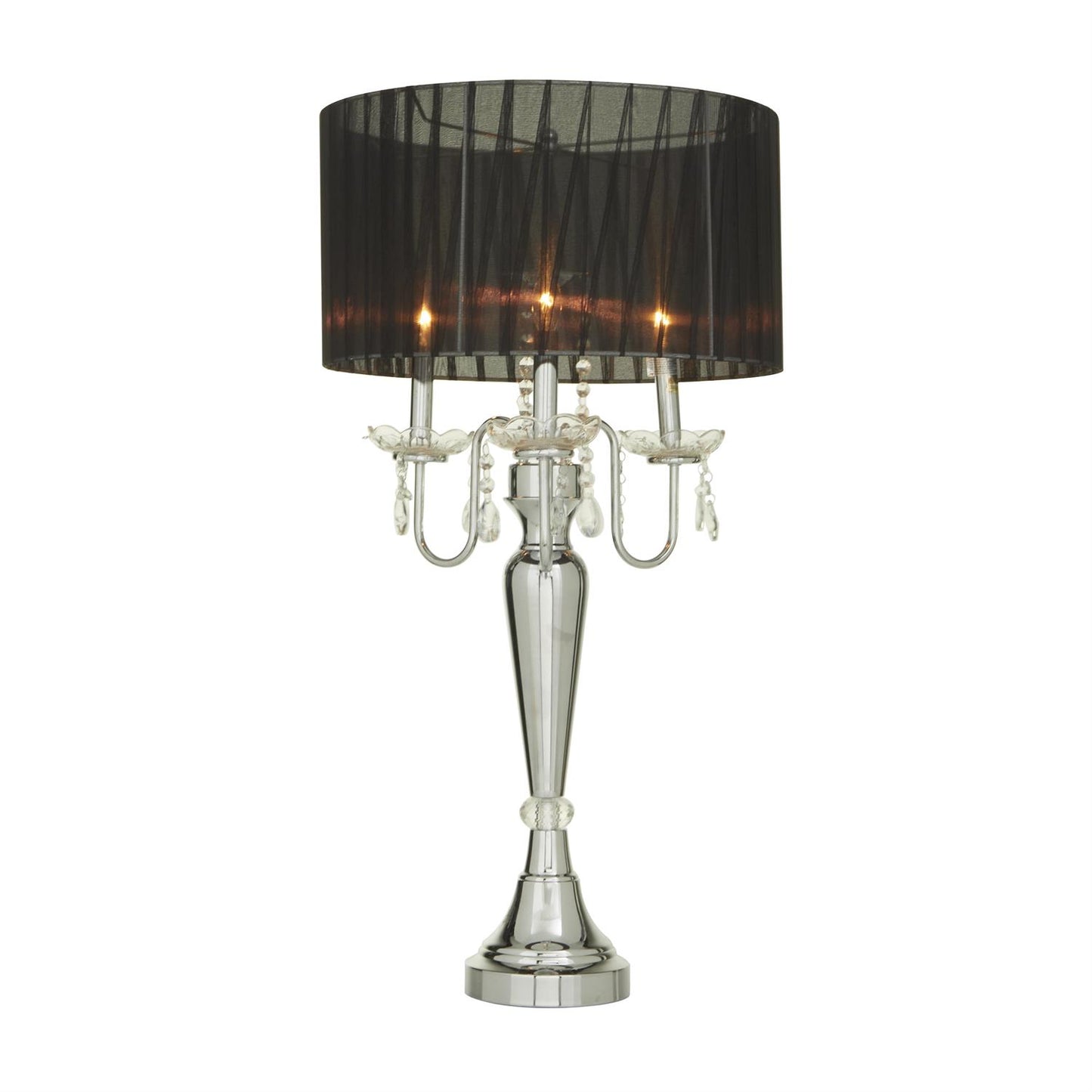 70107 Silver Metal Table Lamp, 16" x 16" x 31"