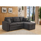 8008 Fabric Reversible Pull Out Sectional Sofa & Storage