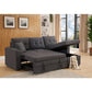 8008 Fabric Reversible Pull Out Sectional Sofa & Storage