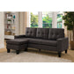 3208 Fabric Tufted Back Reversible Sectional Sofa Set