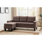 3208 Fabric Tufted Back Reversible Sectional Sofa Set