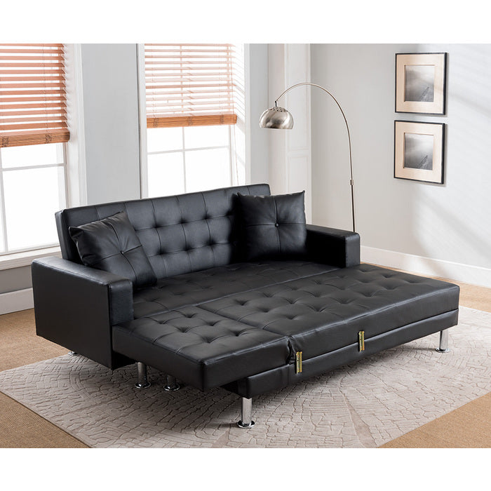 6308 PU Tufted Reversible Sectional Sofa Bed