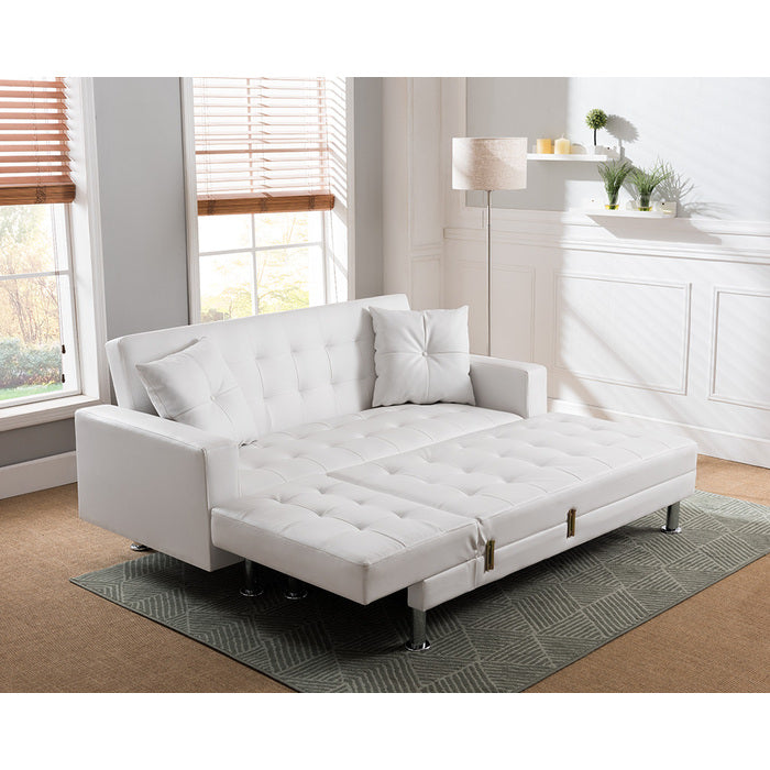 6308 PU Tufted Reversible Sectional Sofa Bed