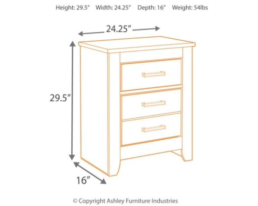 942B Notxnirb Two Drawer Night Stand