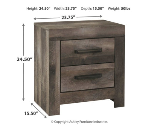 044B Wolnnyw Two Drawer Night Stand