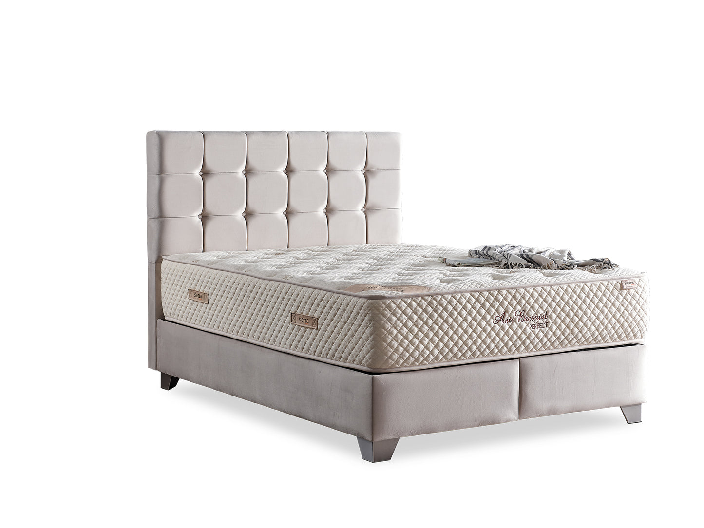 Avonec Storage Bed With Headboard Cream