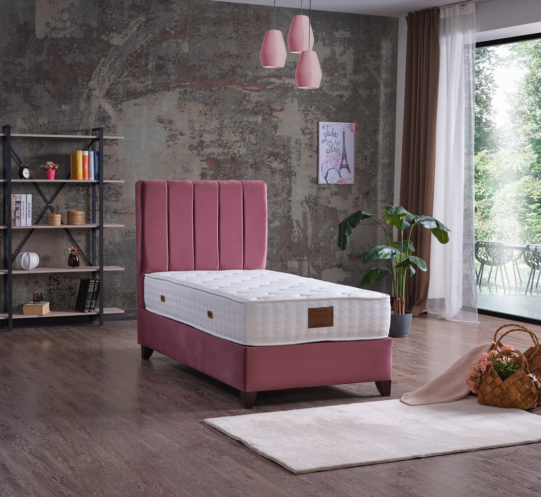 Abodroc Storage Bed With Headboard Dusty Rose