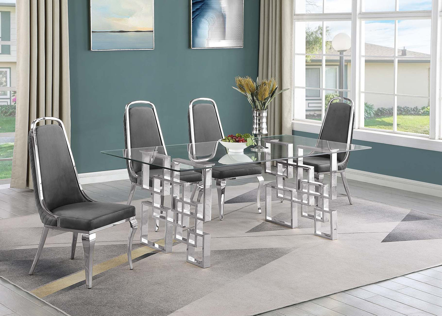 122D Glass 5pc Dining set