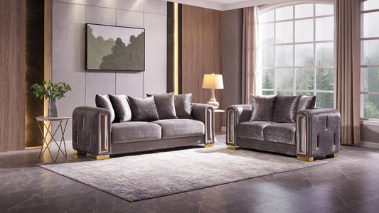 Azerpmi Living Room Set Silver