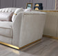 Anelim Ivory Velvet Sofa 93" & Loveseat 73"