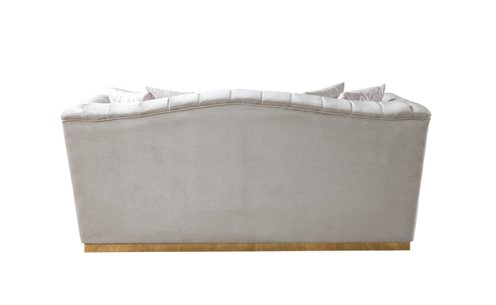 Anelim Ivory Velvet Sofa 93" & Loveseat 73"