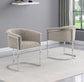 010CS Boucle Fabric Side Chairs with Chrome