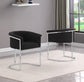 010CS Boucle Fabric Side Chairs with Chrome