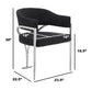 003CS Boucle Fabric Side Chairs with Brushed Chrome