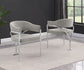 003CS Boucle Fabric Side Chairs with Brushed Chrome