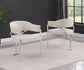 003CS Boucle Fabric Side Chairs with Brushed Chrome