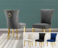 763-463CS Velvet Side Chairs with Gold Stainless Steel